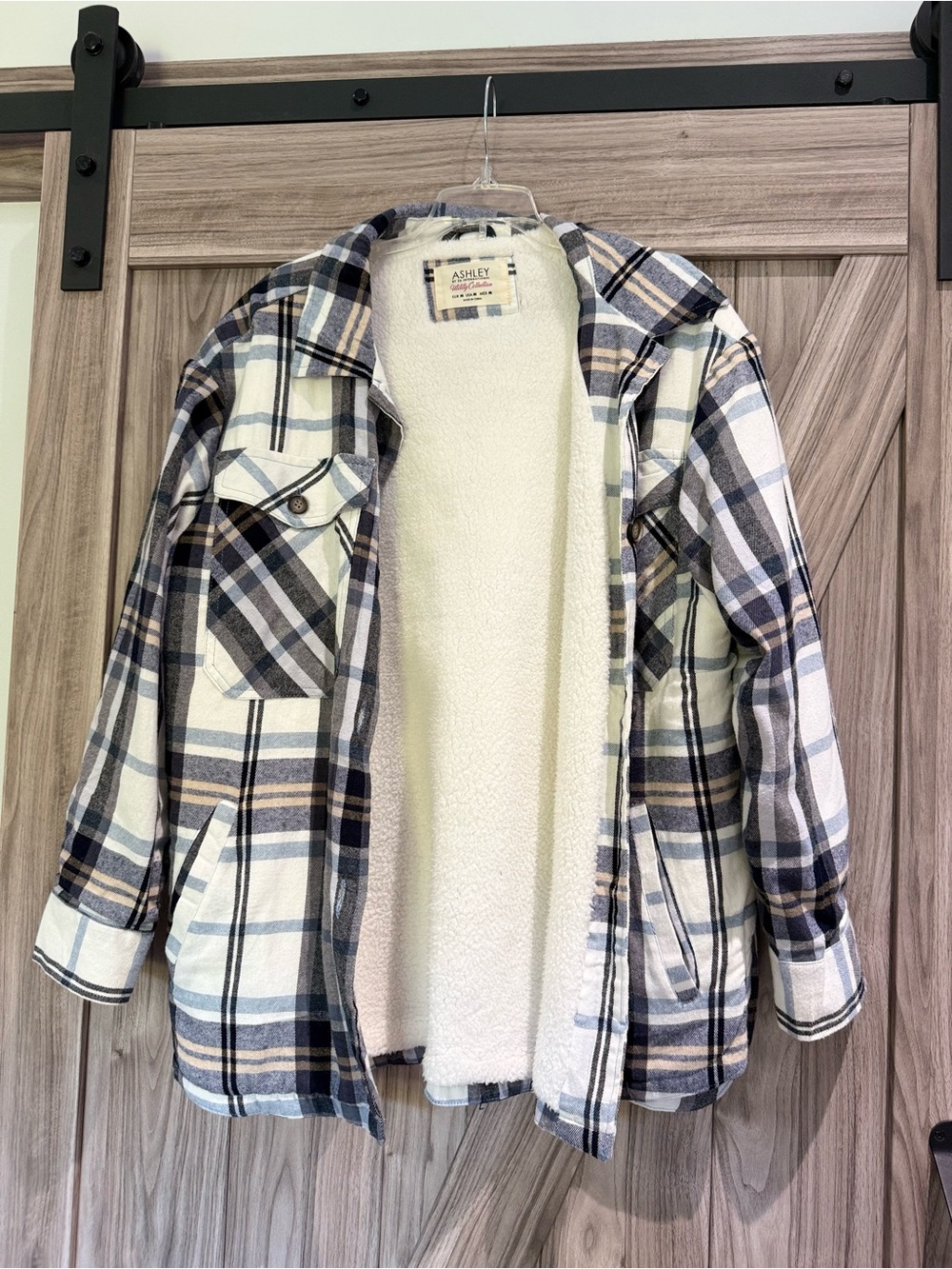 Ashley women's plaid sherpa-lined jacket